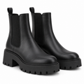Women's Matte Leather Chunky Chelsea Ankle Boots